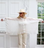 Ethereal Silk Crop Button Kaftan