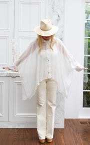 Ethereal Silk Crop Button Kaftan