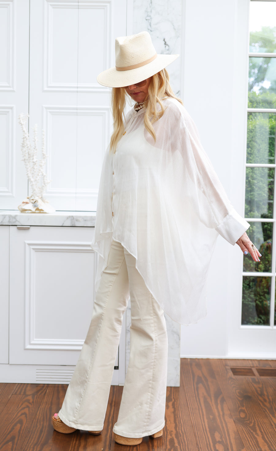 Ethereal Silk Crop Button Kaftan