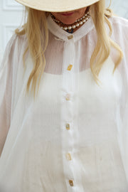 Ethereal Silk Crop Button Kaftan
