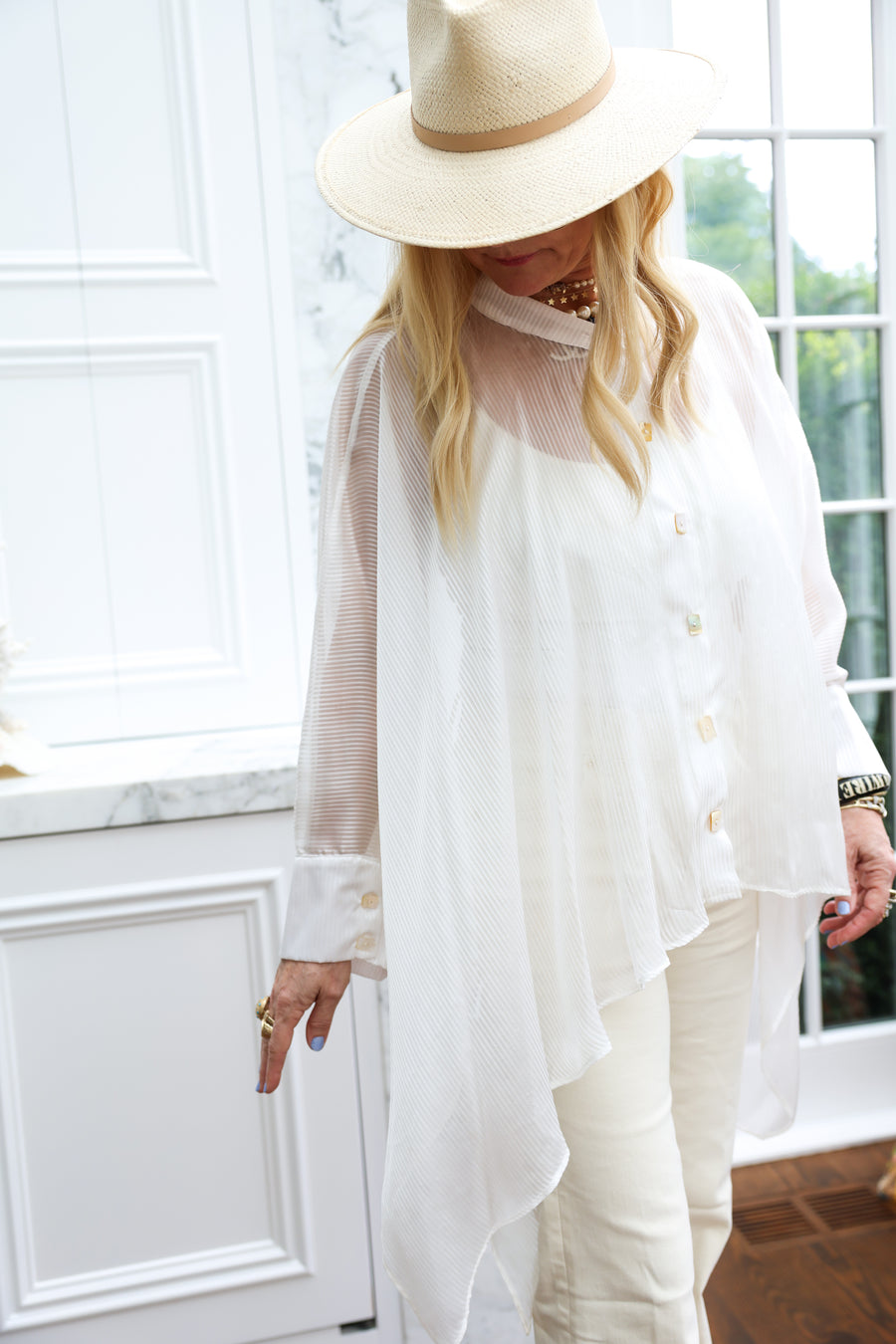 Ethereal Silk Crop Button Kaftan