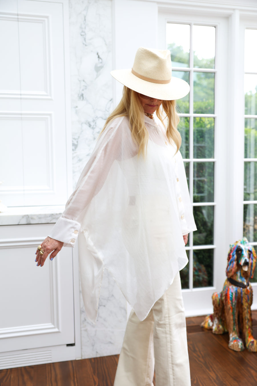 Ethereal Silk Crop Button Kaftan