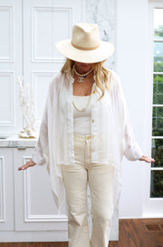 Ethereal Silk Crop Button Kaftan