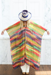 Jewel Silk Tie Maxi Kaftan PRE-ORDER