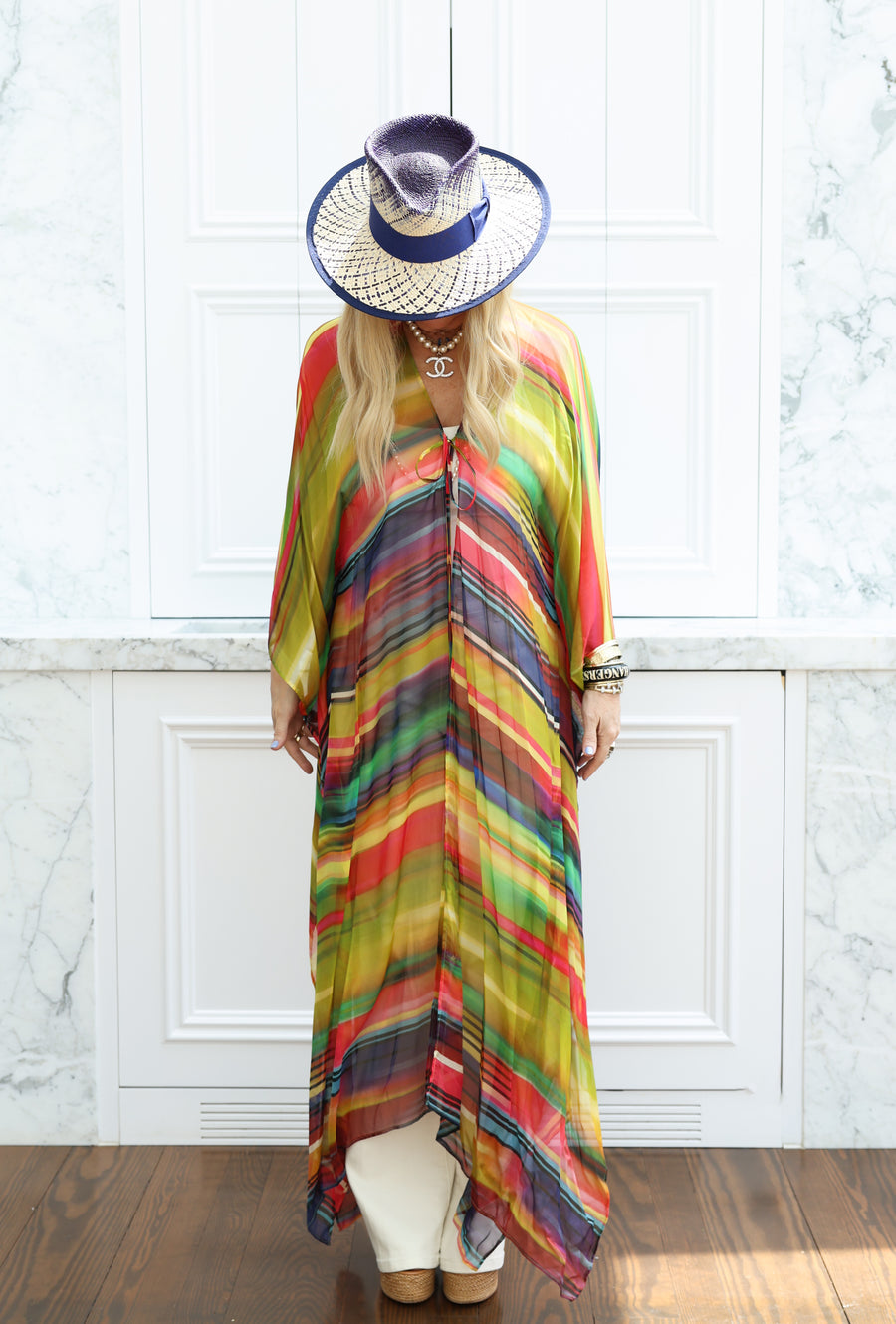Jewel Silk Tie Maxi Kaftan PRE-ORDER