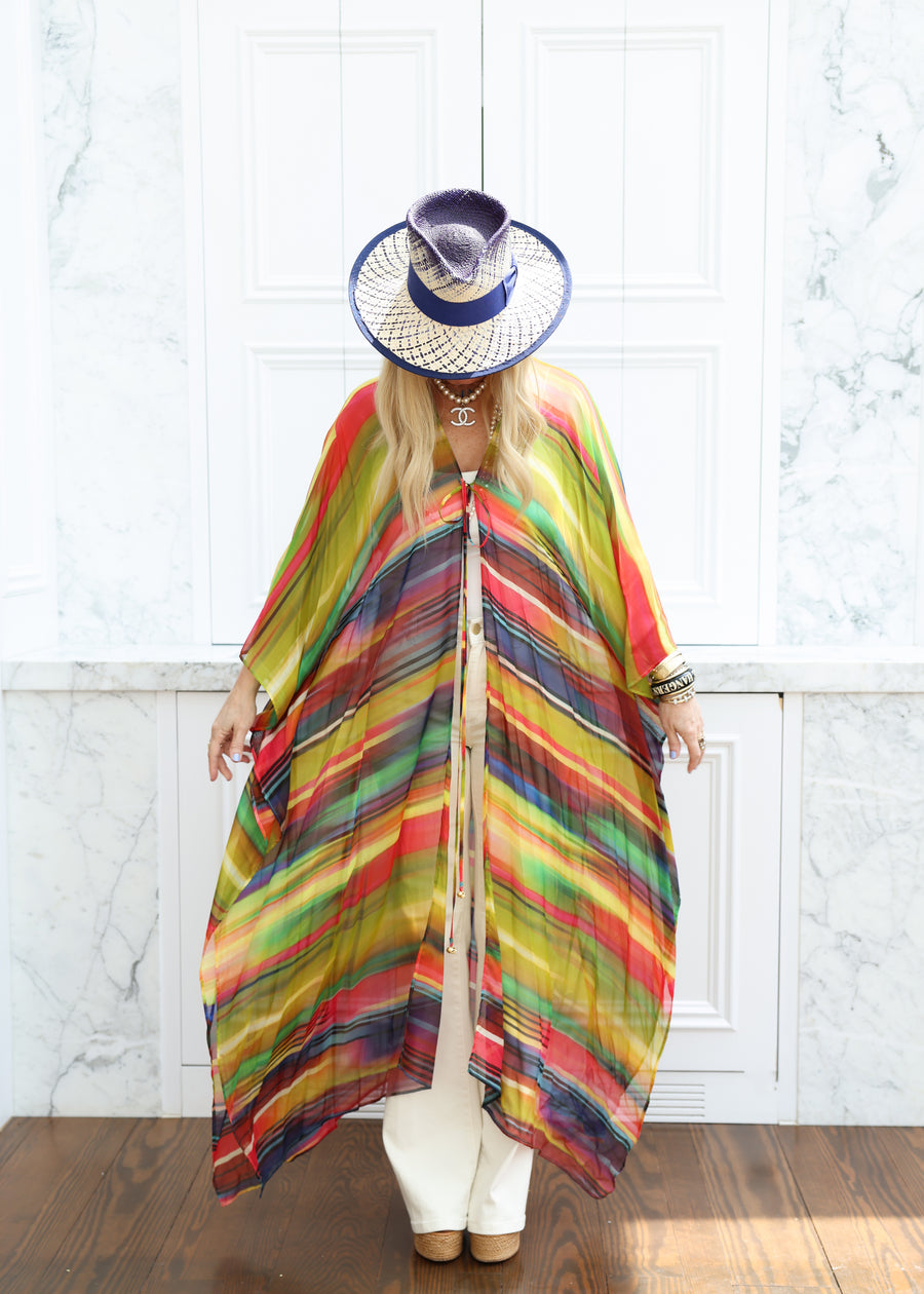 Jewel Silk Tie Maxi Kaftan PRE-ORDER
