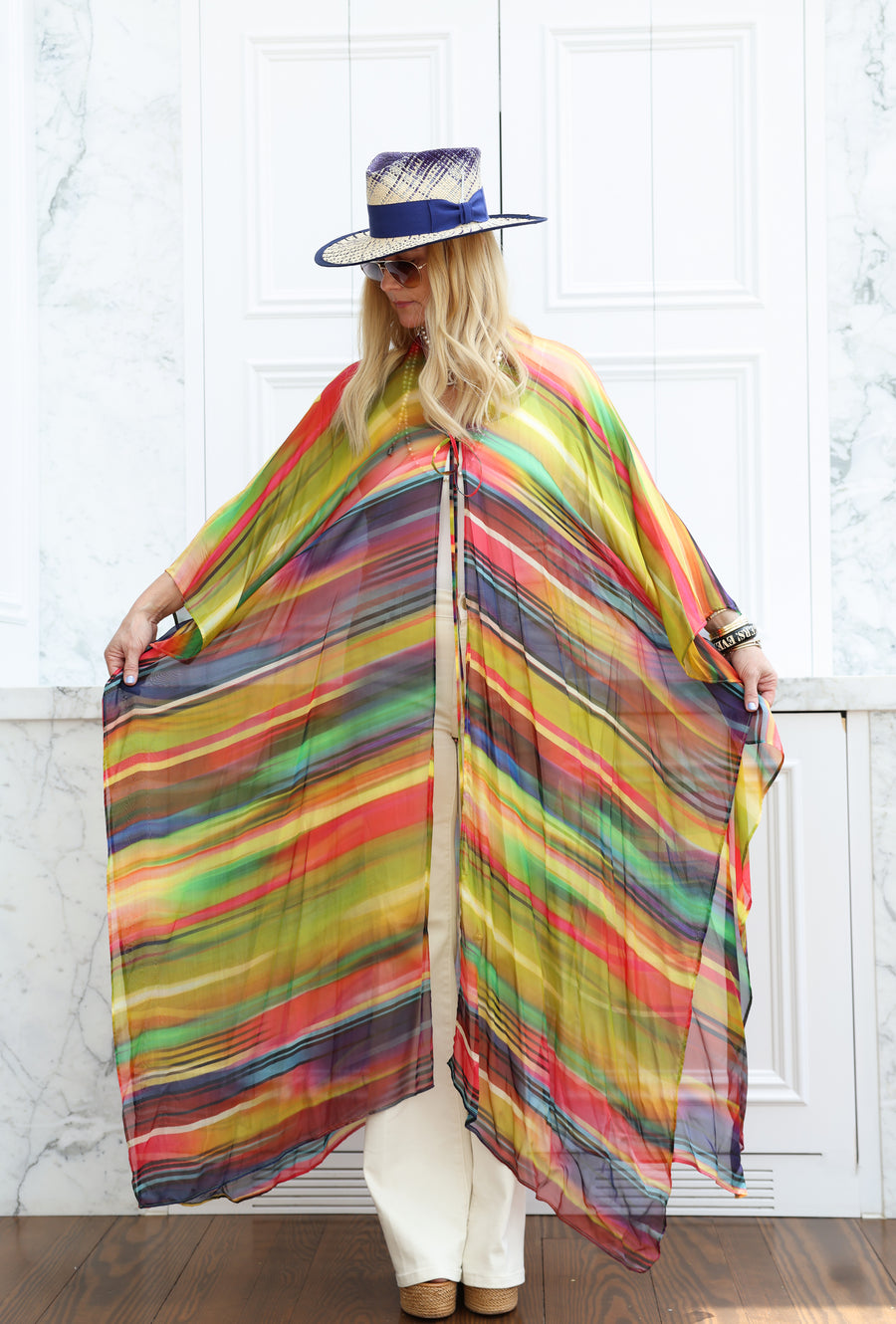 Jewel Silk Tie Maxi Kaftan PRE-ORDER
