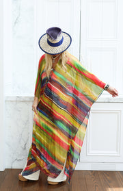 Jewel Silk Tie Maxi Kaftan PRE-ORDER