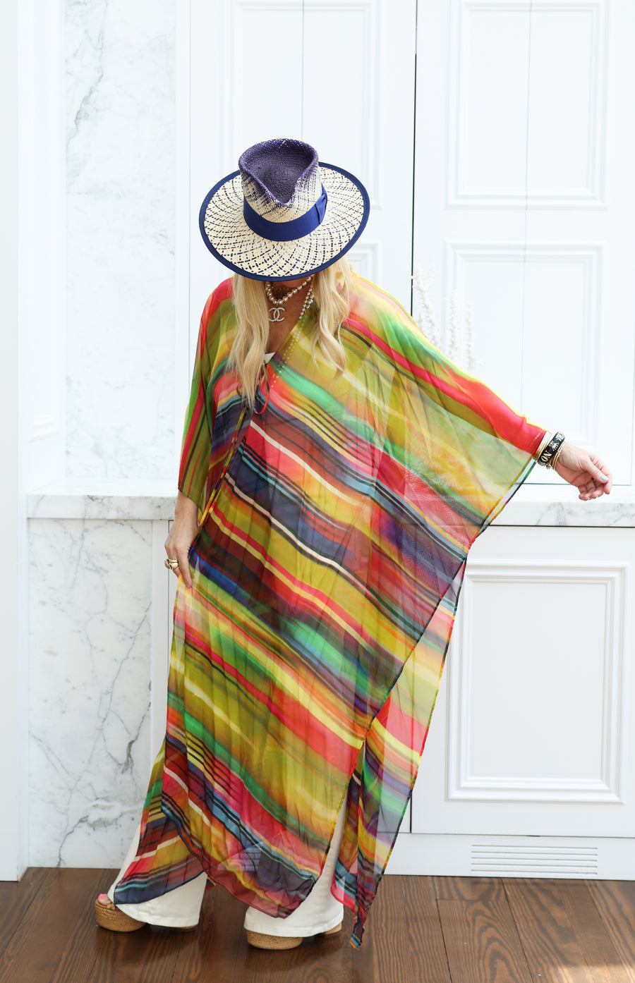 Jewel Silk Tie Maxi Kaftan PRE-ORDER