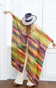 Jewel Silk Tie Maxi Kaftan PRE-ORDER
