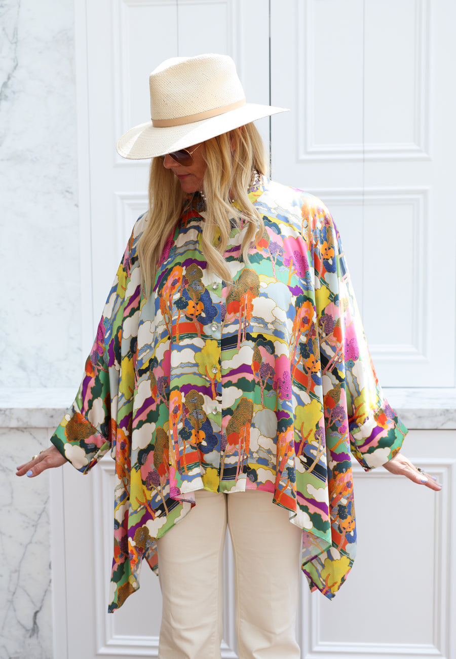 Prospect Road Silk Crop Button Kaftan