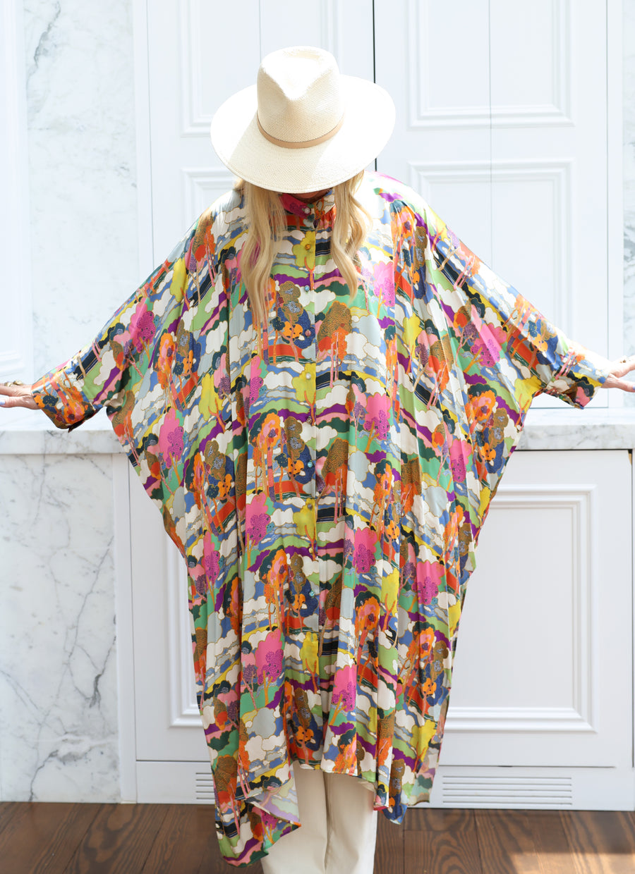 Prospect Road Silk Button Maxi Kaftan