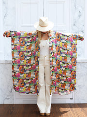 Prospect Road Silk Button Maxi Kaftan