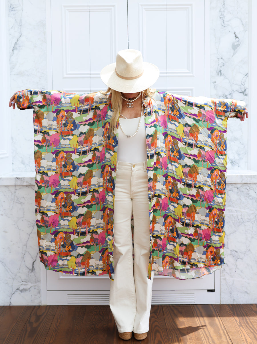 Prospect Road Silk Button Maxi Kaftan