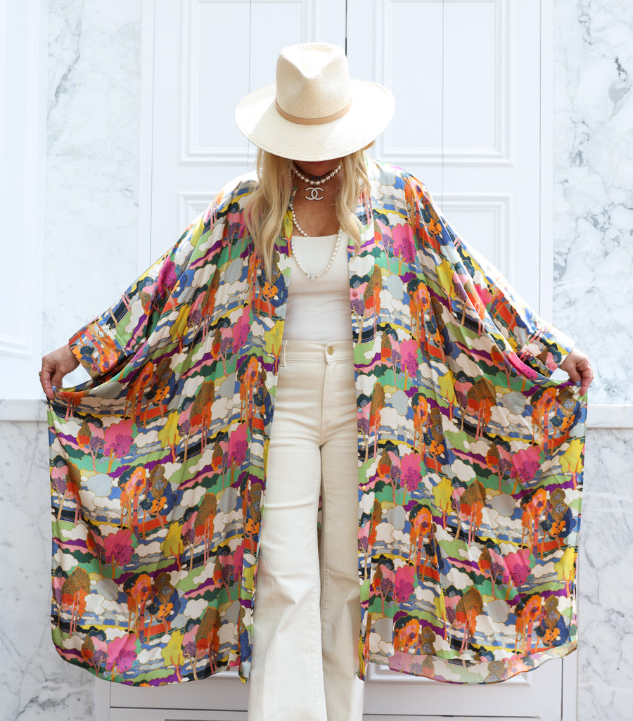 Prospect Road Silk Button Maxi Kaftan