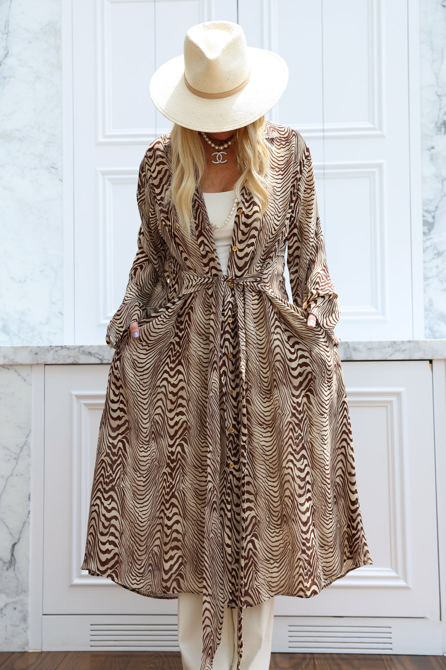 Pierre Silk Maxi Trench
