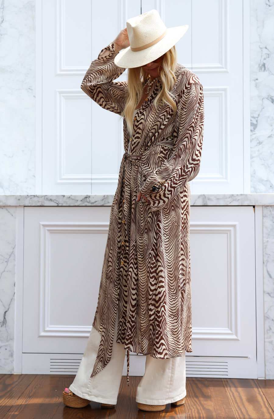 Pierre Silk Maxi Trench