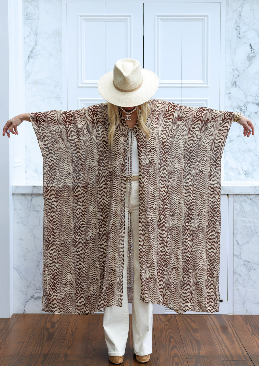Pierre Silk Tie Maxi Kaftan
