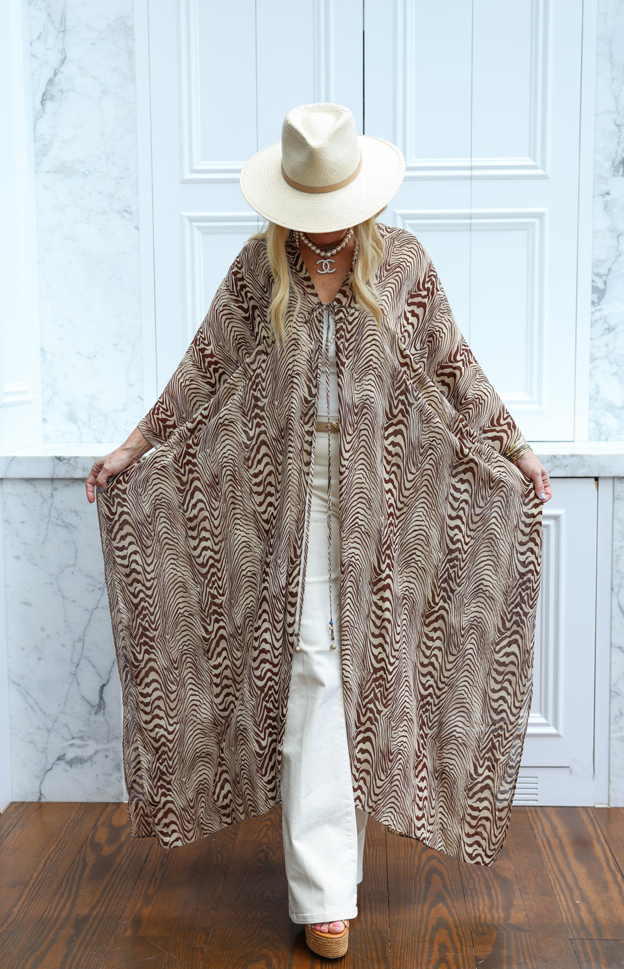 Pierre Silk Tie Maxi Kaftan