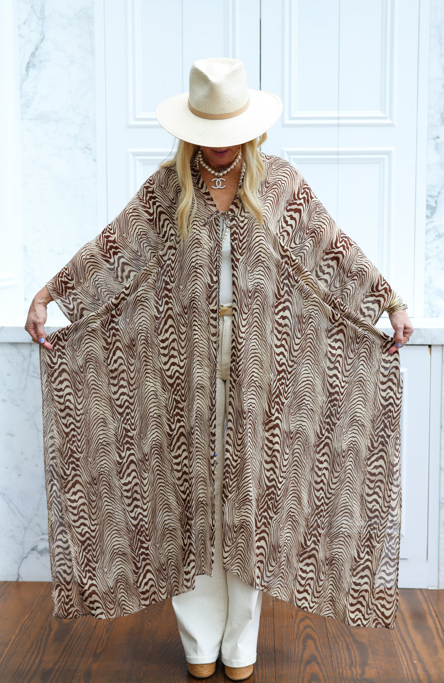 Pierre Silk Tie Maxi Kaftan
