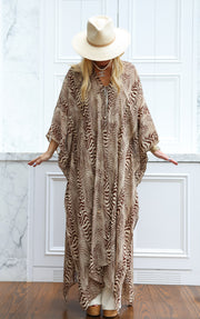 Pierre Silk Tie Maxi Kaftan