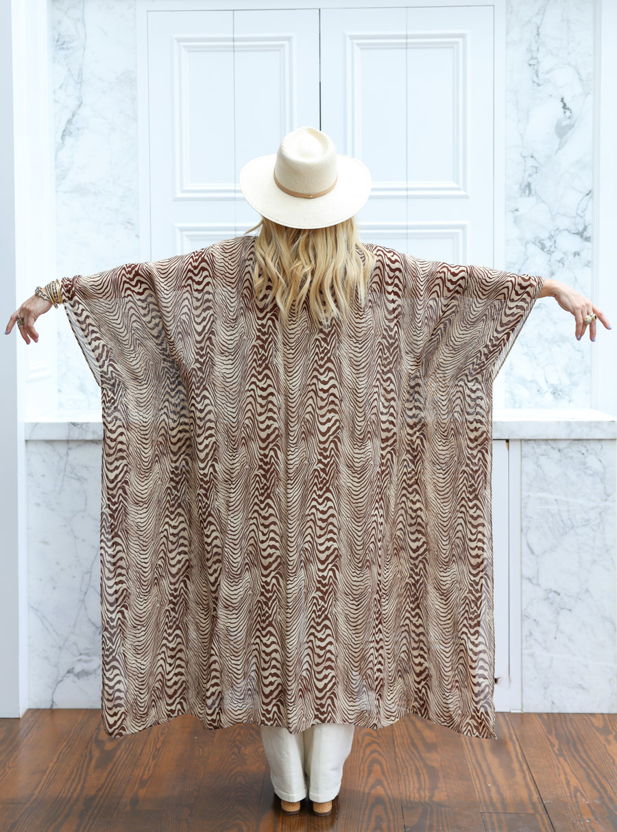 Pierre Silk Tie Maxi Kaftan