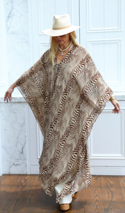 Pierre Silk Tie Maxi Kaftan