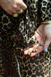 Leopard Silk Vent Pants