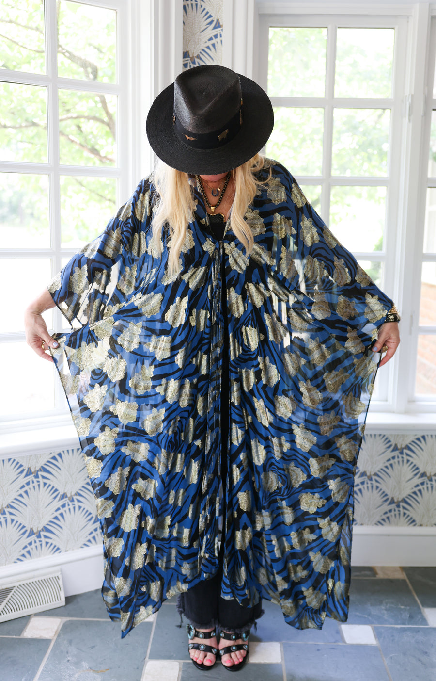 Silk Savanna Tie Maxi Kaftan