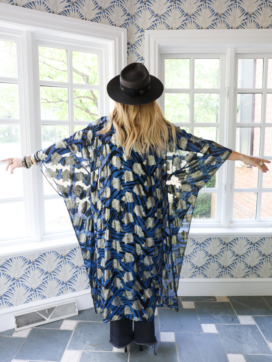Silk Savanna Tie Maxi Kaftan