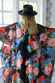Midnight Floral Tie Maxi Kaftan