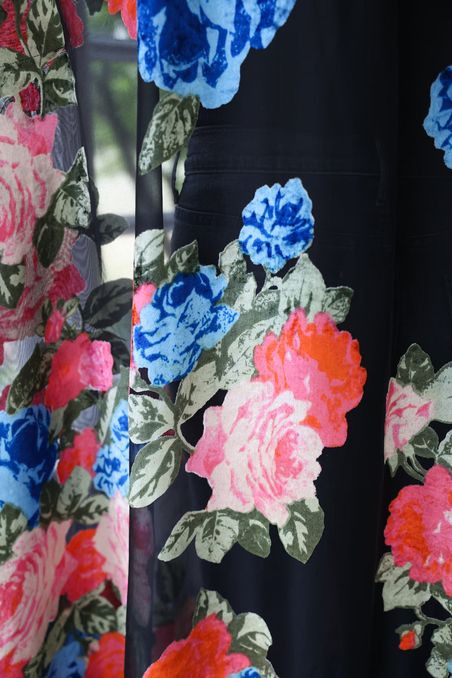 Midnight Floral Tie Maxi Kaftan