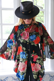 Midnight Floral Batwing Kaftan