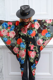 Midnight Floral Batwing Kaftan