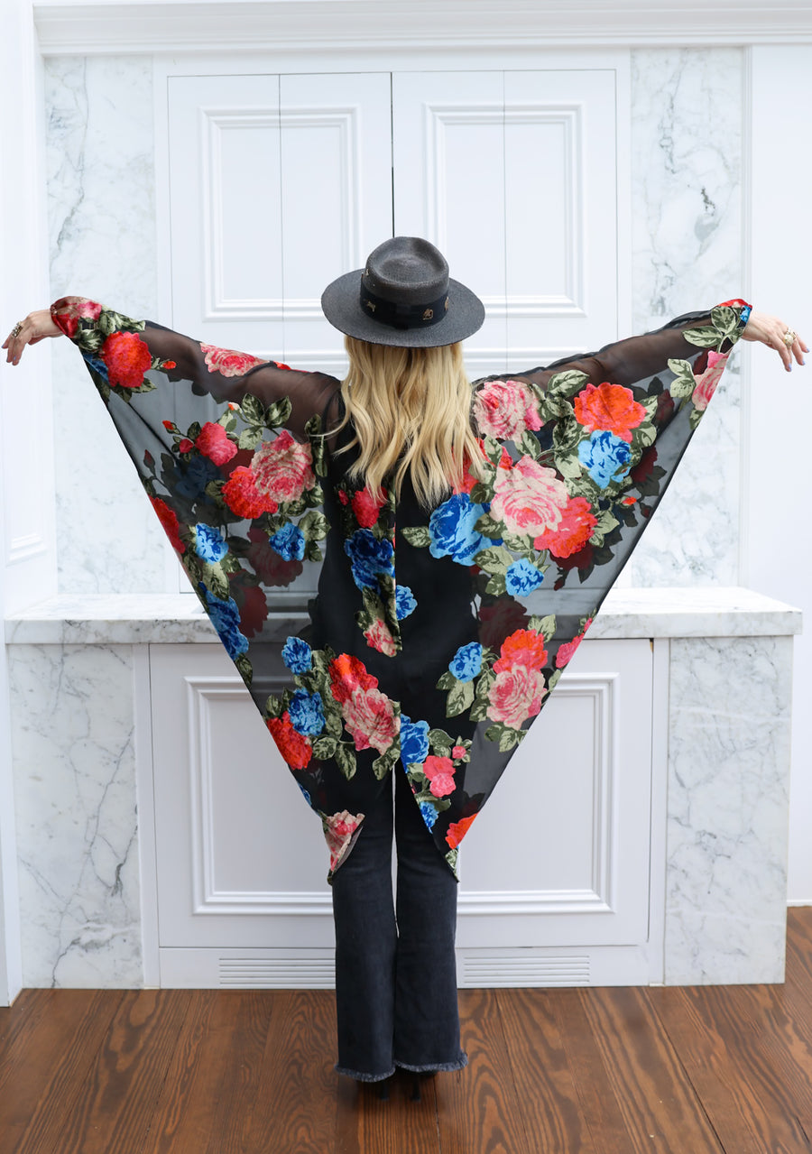 Midnight Floral Batwing Kaftan