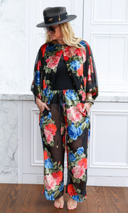 Midnight Floral Vent Pants