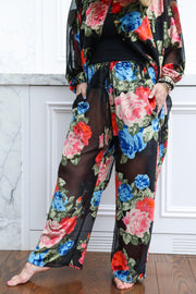Midnight Floral Vent Pants