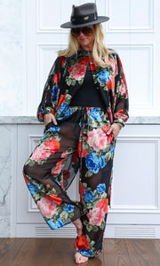Midnight Floral Vent Pants