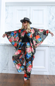 Midnight Floral Vent Pants