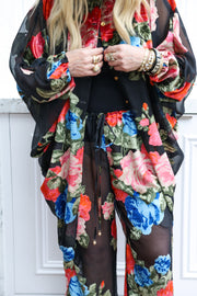 Midnight Floral Vent Pants