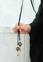 Obsidian Silk Tie Maxi Kaftan