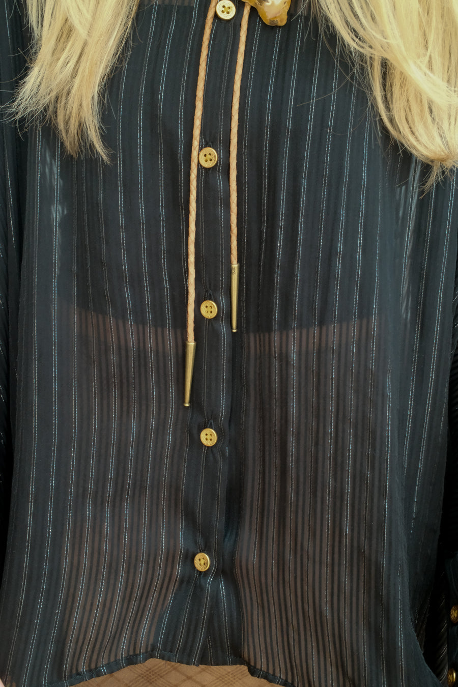 Obsidian Silk Crop Button Kaftan
