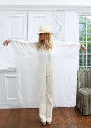 Ethereal Silk Tie Maxi Kaftan