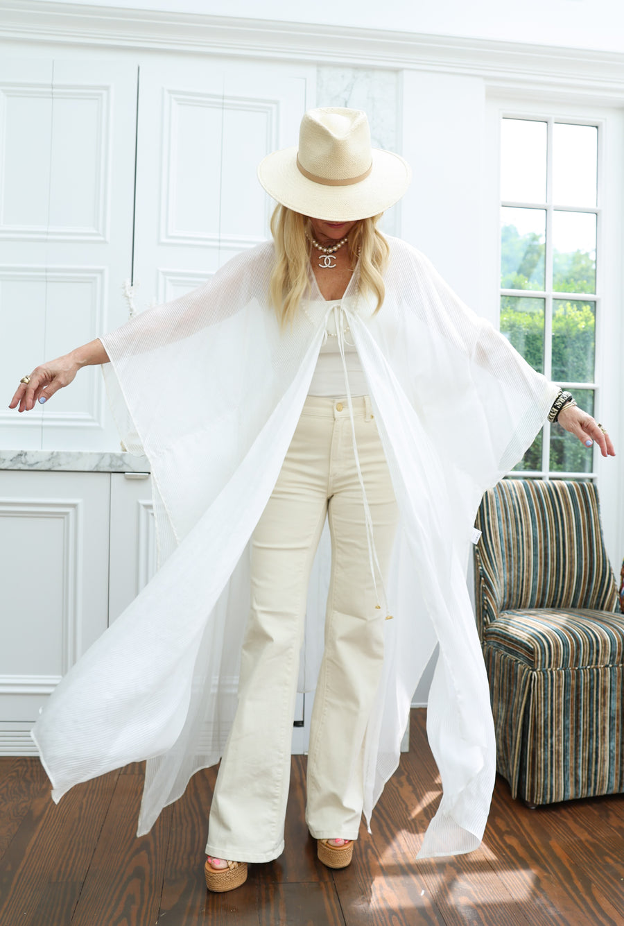 Ethereal Silk Tie Maxi Kaftan