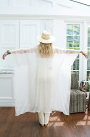 Ethereal Silk Tie Maxi Kaftan