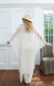 Ethereal Silk Tie Maxi Kaftan