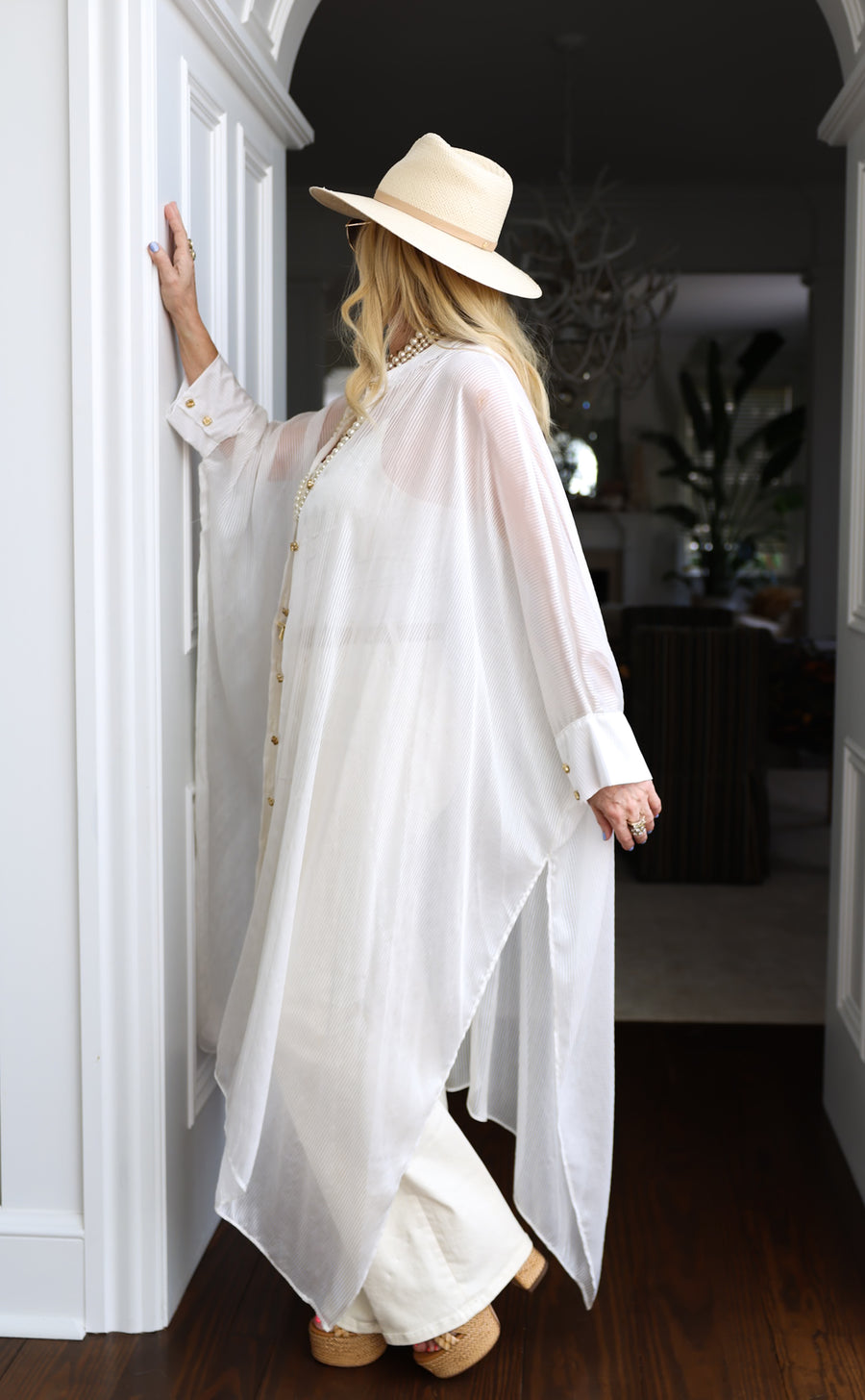 Ethereal Silk Button Maxi Kaftan PRE-ORDER