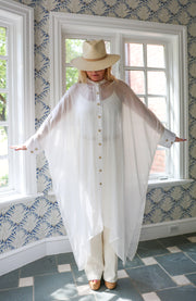 Ethereal Silk Button Maxi Kaftan PRE-ORDER