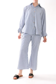 Fitted Flare Pants in Cotton