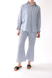 Fitted Flare Pants in Cotton